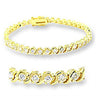 47204 - Gold Brass Bracelet with AAA Grade CZ in Clear