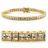 47101 - Gold Brass Bracelet with AAA Grade CZ in Clear
