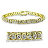 415906 - Gold Brass Bracelet with AAA Grade CZ in Clear