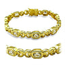 415601 - Gold Brass Bracelet with AAA Grade CZ in Clear