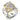 7X090 - Reverse Two-Tone Brass Ring with AAA Grade CZ in Clear