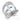 7X053 - Rhodium Brass Ring with AAA Grade CZ in Clear
