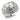 7X066 - Reverse Two-Tone Brass Ring with AAA Grade CZ in Clear