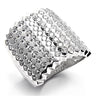 7X005 - Rhodium Brass Ring with AAA Grade CZ in Clear