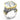 7X047 - Reverse Two-Tone Brass Ring with AAA Grade CZ in Clear