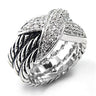7X074 - Rhodium Brass Ring with AAA Grade CZ in Clear