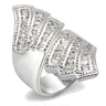 7X108 - Rhodium Brass Ring with AAA Grade CZ in Clear