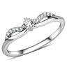 DA146 - High polished (no plating) Stainless Steel Ring with AAA Grade CZ in Clear