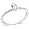 DA031 - High polished (no plating) Stainless Steel Ring with Cubic in Clear