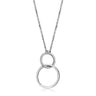 DA097 - High polished (no plating) Stainless Steel Chain Pendant with AAA Grade CZ in Clear