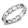 DA111 - High polished (no plating) Stainless Steel Ring with AAA Grade CZ in Clear