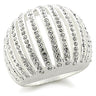 9W175 - Silver Brass Ring with Top Grade Crystal in Clear