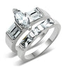 6X089 - Rhodium Brass Ring with AAA Grade CZ in Clear