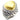 7X246 - Matte Gold & Rhodium 925 Sterling Silver Ring with AAA Grade CZ in Clear