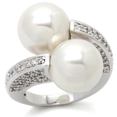 0W025 - Rhodium Brass Ring with AAA Grade CZ in Clear