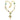 LO721 - Gold Brass Necklace with Synthetic Glass Bead in Multi Color