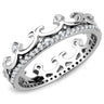 DA267 - High polished (no plating) Stainless Steel Ring with AAA Grade CZ in Clear