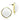 GL338 - IP Gold(Ion Plating) Brass Earrings with Synthetic Synthetic Glass in White