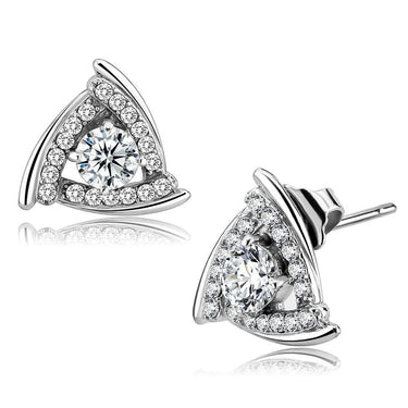 DA328 - No Plating Stainless Steel Earrings with AAA Grade CZ in Clear