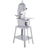 Commercial Electric Meat Bandsaw, 1500W Stainless Steel Vertical Bone Sawing Machine, Workbeach 19.3" x 15", 0.16-7.9 Inch Cutting Thickness, Frozen Meat Cutter with 6 Blades for Rib Pork Beef
