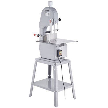 Commercial Electric Meat Bandsaw, 1500W Stainless Steel Vertical Bone Sawing Machine, Workbeach 19.3" x 15", 0.16-7.9 Inch Cutting Thickness, Frozen Meat Cutter with 6 Blades for Rib Pork Beef