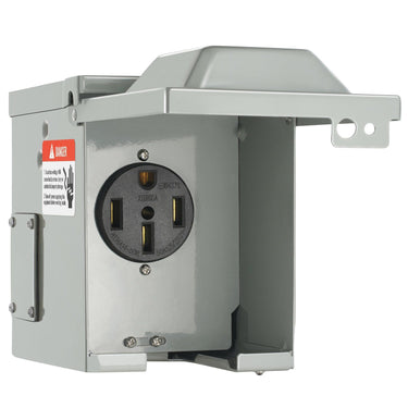 50 Amp RV Power Outlet Box, 125/250 Volt, Enclosed Lockable Outdoor RV Receptacle Box, NEMA 14-50R Weatherproof Electrical Panel, for RV Camper Trailer Motorhome Tested to UL Standards