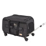 Cat Carrier with Wheels, Rolling Pet Carrier with Telescopic Handle and Shoulder Strap, Dog Carrier with Wheels for Pets under 35 lbs, with 1 Folding Bowl, Black