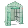 Walk-in Green House, 4.6 x 4.6 x 6.6 ft , Greenhouse with Shelves, High Strength PE Cover with Zipper Door and Steel Frame, Assembly in Minutes, Suitable for Planting and Storage