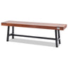 Outdoor Bench, 63 inches Wood Garden Bench with Metal Leg for Outdoors, Outdoor Garden Park Bench, 500 lbs Load Capacity Bench, Dining Bench Patio Bench for Garden, Park, Yard, Front Porch