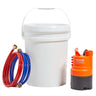 Tankless Water Heater Flushing Kit, Includes Efficient Pump & 5 Gallon Pail & 2 Hoses & Descaling Powder, Wrench and Adapter for Quick Install Easy to Start, Water Heater Flush Kit