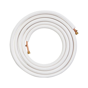 25FT Mini Split Line Set, 3/8" & 5/8" O.D Copper Pipes Tubing and Triple-Layer Insulation, for Mini Split Air Conditioning Refrigerant or Heating Pump Equipment & HVAC with Wrapping Strips.