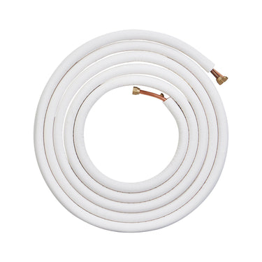25FT Mini Split Line Set, 1/4" & 1/2" O.D Copper Pipes Tubing and Triple-Layer Insulation, for Air Conditioning or Heating Pump Equipment & HVAC with Rich Accessories (27ft Connection Cable)