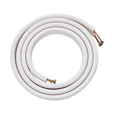 16FT Mini Split Line Set, 1/4" & 3/8" O.D Copper Pipes Tubing and Triple-Layer Insulation, for Air Conditioning or Heating Pump Equipment & HVAC with Rich Accessories (18ft Connection Cable)
