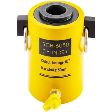 60T 2 Inch Hydraulic Cylinder Jack Hollow Single Acting Hydraulic Ram Cylinder 50mm Hydraulic Lifting Cylinders for Riggers Fabricators (60T 2 Inch Hollow)