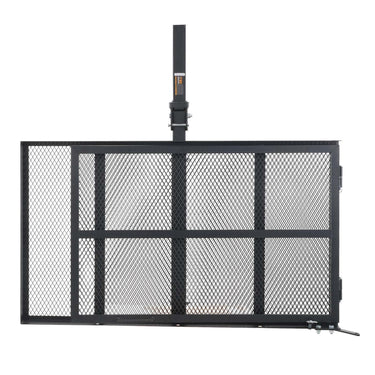 Hitch Mount Cargo Carrier, 45.3" x 25.6" Iron Hitch Cargo Rack with Folding Ramp, Hitch Rack Basket with Stabilizer and Straps, 500LBS Mobility Scooter Carrier Fit 2" Hitch Receiver