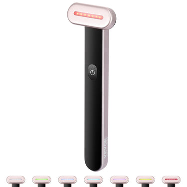 Red Light Therapy Wand for Face, 7-Color LED Facial Wand Red Light Therapy Device with Heatig Therapy| Microcurrent Vibrating Massage, Portable LED Beauty Wand for Face, Neck