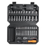 Socket Set, 1/4 Inch Drive Socket and Ratchet Set, 6-Point Socket Opening, 54 Pieces Tool Set SAE and Metric, Deep and Standard Sockets, 5/32-9/16 in, 4-14 mm, with Accessories, Storage Case