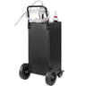 30 Gallon Fuel Caddy, Gas Storage Tank & 4 Wheels, with Manuel Transfer Pump, Gasoline Diesel Fuel Container for Cars, Lawn Mowers, ATVs, Boats, More, Black