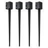 Fence Post Anchor Ground Spike, 4 Pack 36 x 4 x 4 Inches Outer Diameter (Inner Diameter 3.5 x3.5 Inches), Metal Black Powder Coated Post Stake Ground, for Mailbox Deck Garden Railing