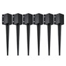 Fence Post Anchor Ground Spike, 6 Pack 24 x 4 x 4 Inches Outer Diameter (Inner Diameter 3.5 x3.5 Inches), Metal Black Powder Coated Post Stake Ground, for Mailbox Deck Garden Railing