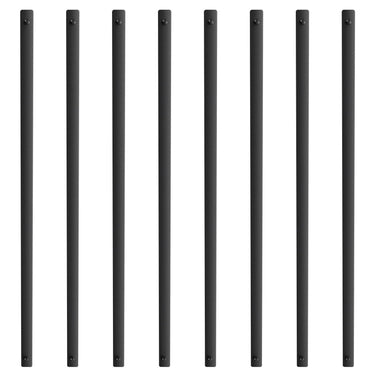 Staircase Metal Balusters, 32.28'' x 1'' Flat Aluminum Alloy Decorative Banister Spindles, 51 Pack Deck Baluster with Screws, Classic Hollow Deck Railing Satin Black Powder Coated for Porch