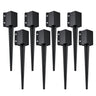 Fence Post Anchor Ground Spike, 8 Pack 24 x 4 x 4 Inches Outer Diameter (Inner Diameter 3.5 x3.5 Inches), Metal Black Powder Coated Post Stake Ground, for Mailbox Deck Garden Railing