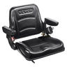 Universal Forklift Seat, Fold Down Tractor Seat with Adjustable Angle Back, Micro Switch, Seatbelt and Armrests, 6.3-13.4 inch Slot Tractor Seat for Tractor Loader Excavator