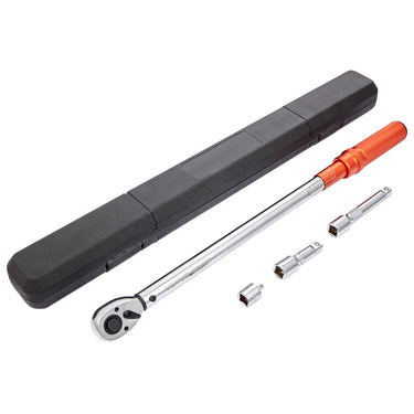 Torque Wrench, 1/2-inch Drive Click Torque Wrench 20-250ft.lb/34-340n.m, Dual-Direction Adjustable Torque Wrench Set, Mechanical Dual Range Scales Torque Wrench Kit with Adapters Extension Rod