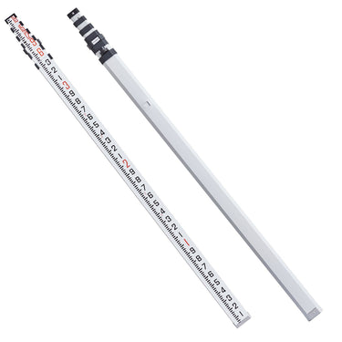 Measuring Rod 18-Feet/10ths 6 Sections Telescopic Grade Rod 1/10ft w/ Bag