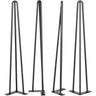 Hairpin Table Legs 18" Black Set of 4 Desk Legs 880lbs Load Capacity (Each 220lbs) Hairpin Desk Legs 3 Rods for Bench Desk Dining End Table Chairs Carbon Steel DIY Heavy Duty Furniture Legs