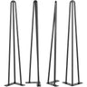 Hairpin Table Legs 26" Black Set of 4 Desk Legs 880lbs Load Capacity (Each 220lbs) Hairpin Desk Legs 3 Rods for Bench Desk Dining End Table Chairs Carbon Steel DIY Heavy Duty Furniture Legs