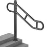 Single Post Handrail for Outdoor 1-3 Step 40.5" Stair Handrail Floor Mount