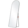 Arched Full Length Mirror, 65'' x 22'', Large Free Standing Leaning Hanging Wall Mounted Floor Mirror with Stand Aluminum Alloy Frame, Full Body Dressing Mirror for Living Room Bedroom, Black