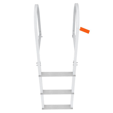Dock Ladder, Removable 3 Steps, 500 lbs Load Capacity, Aluminum Alloy Pontoon Boat Ladder with 3.1'' Wide Step & Nonslip Rubber Mat, Easy to Install for Ship/Lake/Pool/Marine Boarding
